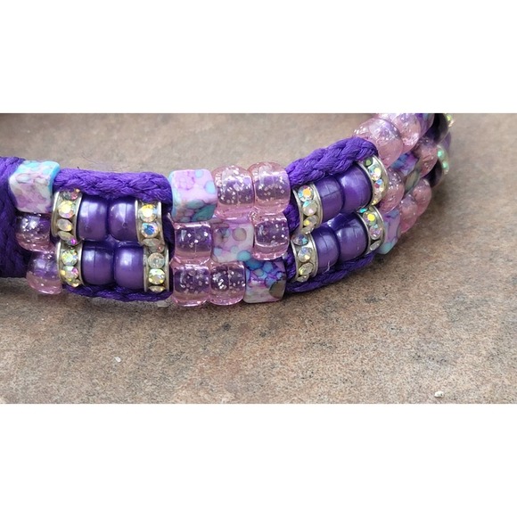 Custom Handmade Beaded Bling Dog Collar - Picture 3 of 3